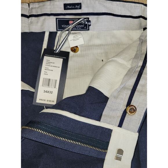 New 34x32 men's moonshine blue vineyard vines melange Greenwich pants moonshine - Picture 5 of 6